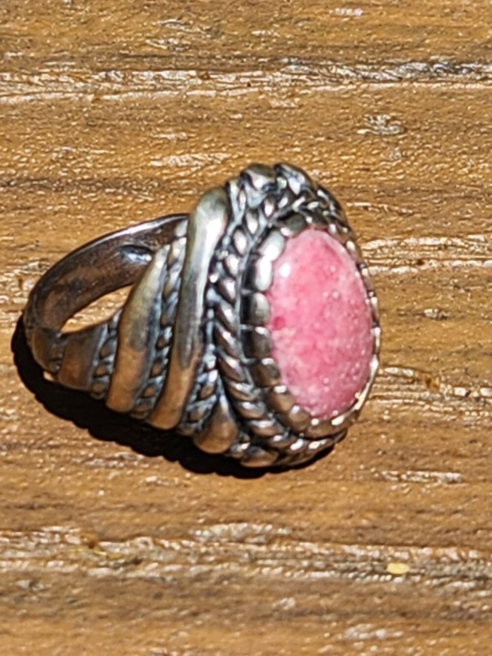Carolyn Pollack Sterling Silver PINK RHODOCHROSITE STONE RING, size 8 - Picture 10 of 14